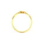 Delicate gold ring with a butterfly design adorned with sparkling diamonds