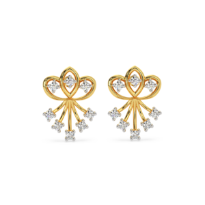 Diamond Floral Drop Earrings