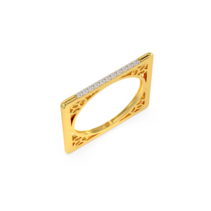 A large rectangular diamond set on a ring band.