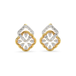 Square and Flower Diamond Earrings