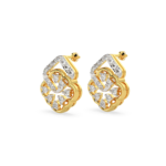 Square and Flower Diamond Earrings