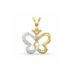 Butterfly pendant in gold with heart-shaped lab-grown diamond design by Glamstone