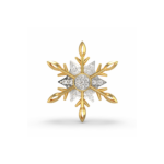 A two-tone yellow and white gold pendant in a snowflake design set with lab-grown diamonds.