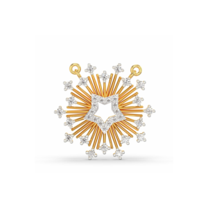 18k yellow gold star pendant with lab-grown diamond accents