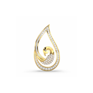 Diamond Swan Teardrop Pendant in 14K Gold – Glamstone