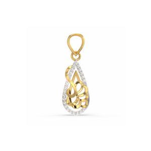 Diamond Swirl Teardrop Pendant in 14K Gold – Glamstone