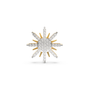 A two-tone yellow and white gold pendant in a star shape with lab-grown diamonds.